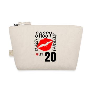 Sassy and Fabulous at 20. 20th birthday - Organic Pouch - nature - Front