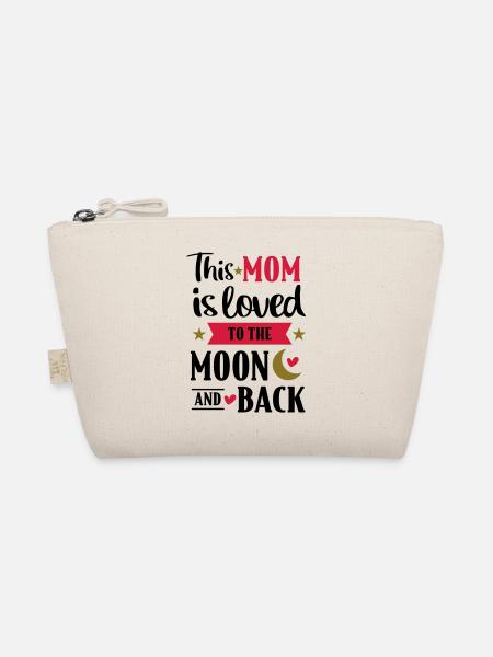 I love you to the moon and back - gift for mother - Organic Pouch - nature - Front