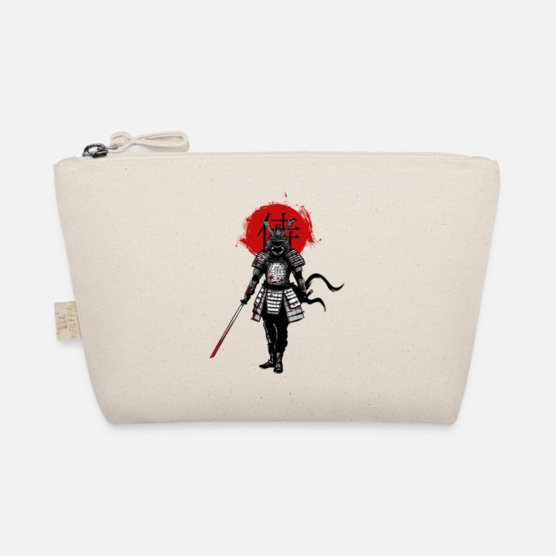 Samurai on a red background Organic Pouch