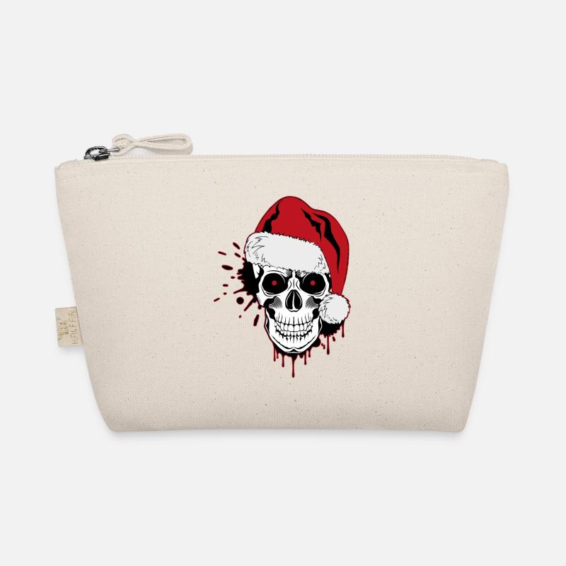 schädel skull christmas meme bad santa claus xmas - Bio-Täschchen - Natur