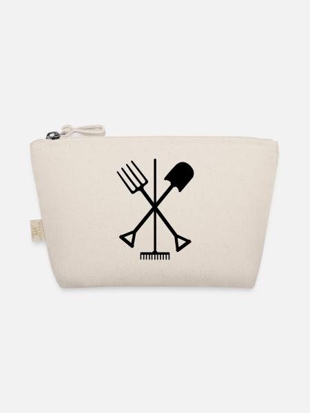 Outils de jardin pelle râteau et fourche croisée - Trousse biologique - nature - Devant