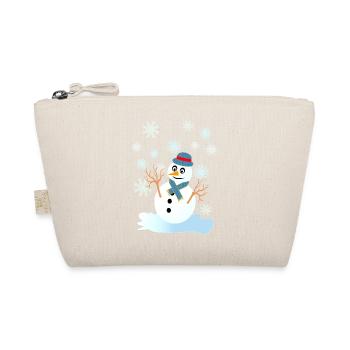 snowman and snowflakes cool christmas - Organic Pouch - nature - Front