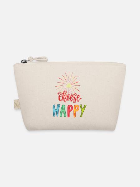 Choose Happy, choose happy, be happy - Organic Pouch - nature - Front