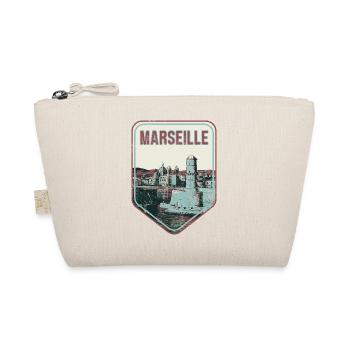 Retro-Abzeichen, Marseille Frankreich ist meine Heimatstadt - Bio-Täschchen - Natur - Vorne
