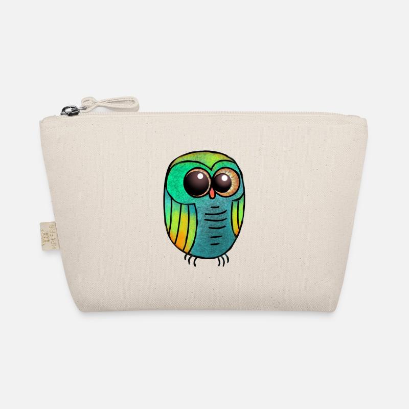Grüne Eule Strukturierte haarige Eule / Süße Eule Bio-Täschchen