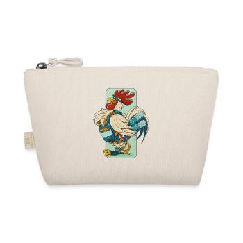 Steampunk Rooster (Black Perimeter) - Organic Pouch - nature - Front