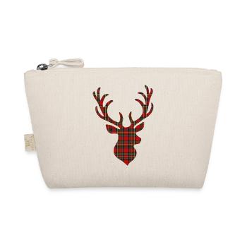 Rot-Tartan-Hirsch - Bio-Täschchen - Natur - Vorne