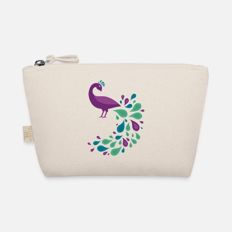 Peacock with Closed Tail Organic Pouch