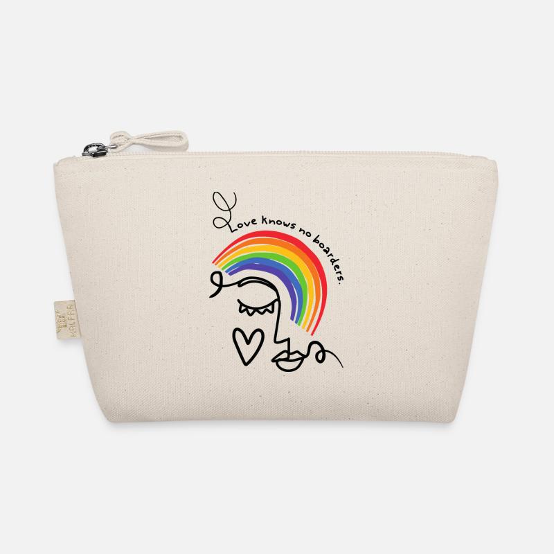 Pride Month Liebe Grenzen Regenbogen LGBTQ Queer - Bio-Täschchen - Natur