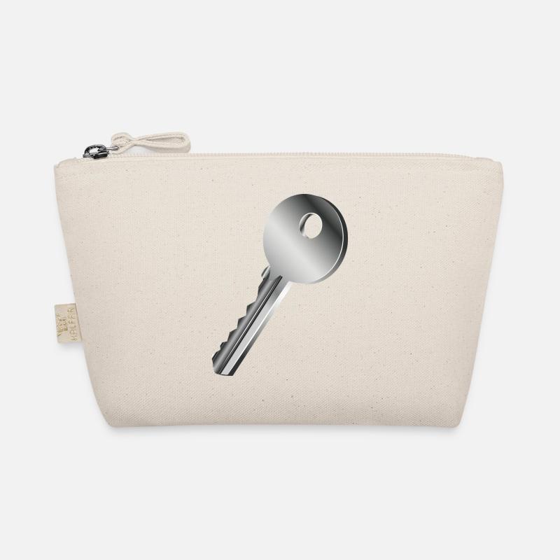 silver-colored single key Organic Pouch