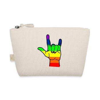 Rainbow hand respect - Organic Pouch - nature - Front