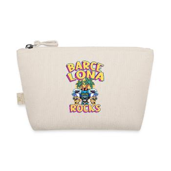 Barcelona Summer Sun Beach Palm Trees Skull - Organic Pouch - nature - Front