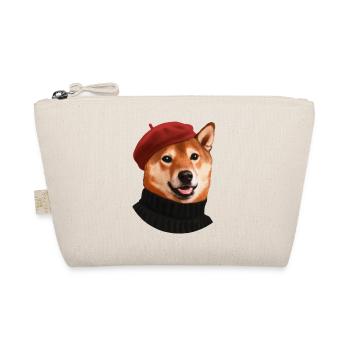 Shiba Hund mit Mütze und Pullover - Bio-Täschchen - Natur - Vorne