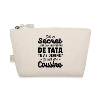 Secret / je vais être cousine / future cousine - Trousse biologique - nature - Devant