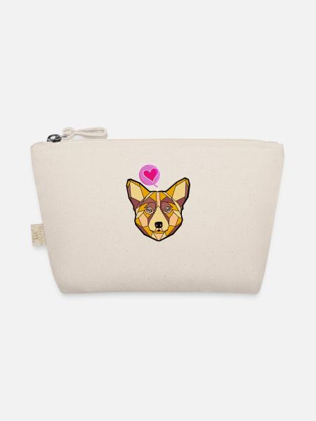 Chien géométrique au cœur - Trousse biologique - nature - Devant