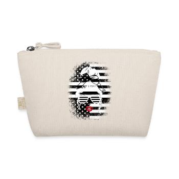 Woman Glasses Red Lips Mouth American Flag - Organic Pouch - nature - Front
