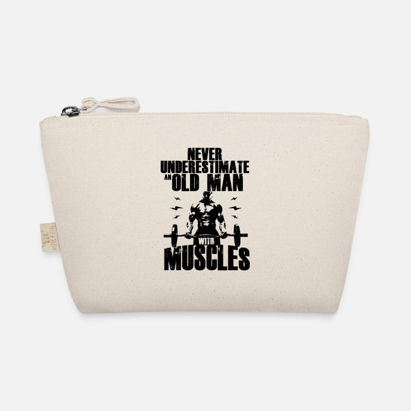 Never Underestimate An Old Man With Muscles - Organic Pouch - nature