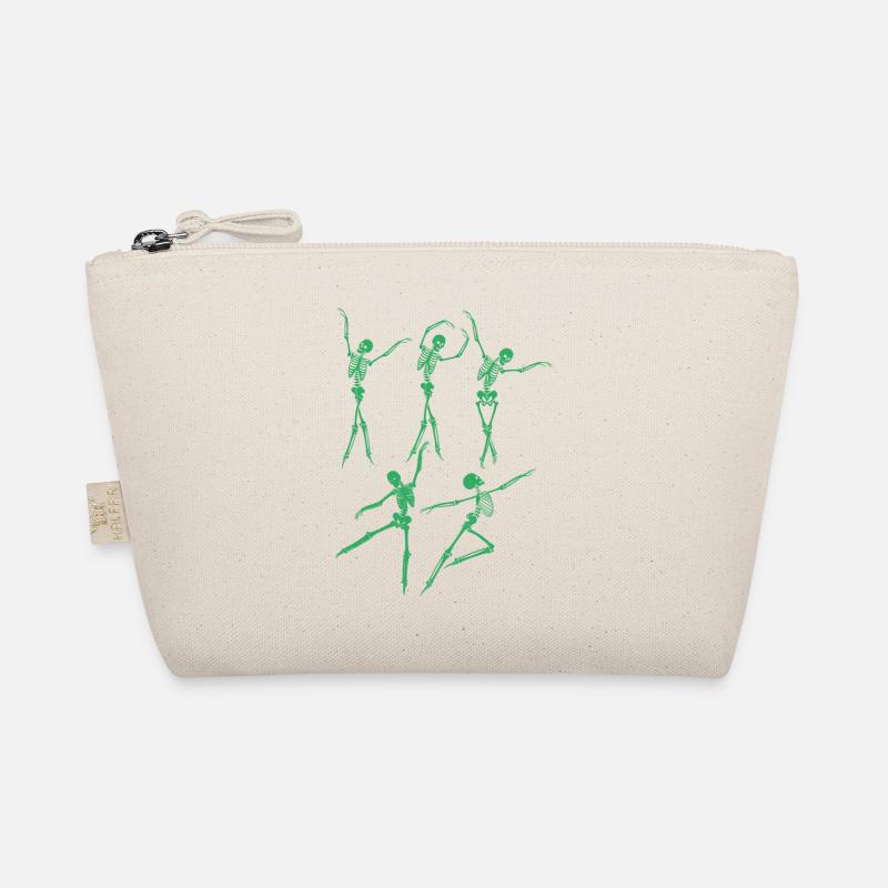 Green Dancing Skeleton Organic Pouch