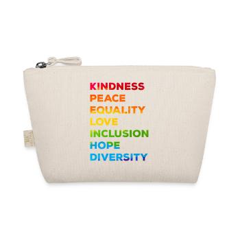 Kindness Equality Love LGBTQ Rainbow Fl - Organic Pouch - nature - Front
