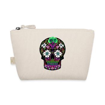 Floral Sugar Skull | Mexican Day of the Dead - Organic Pouch - nature - Front