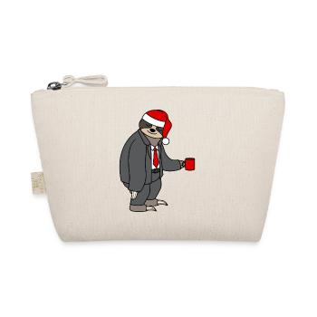 Sloth Suit Office Christmas Hat Santa Claus - Organic Pouch - nature - Front