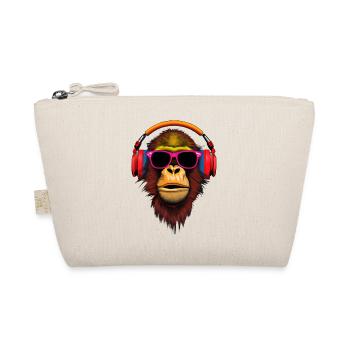 Chilled monkey with headphones and sun bri - Organic Pouch - nature - Front