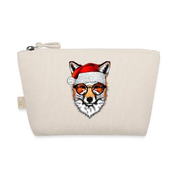 Weihnachten Christmas Fuchs mit Brille - Bio-Täschchen - Natur - Vorne