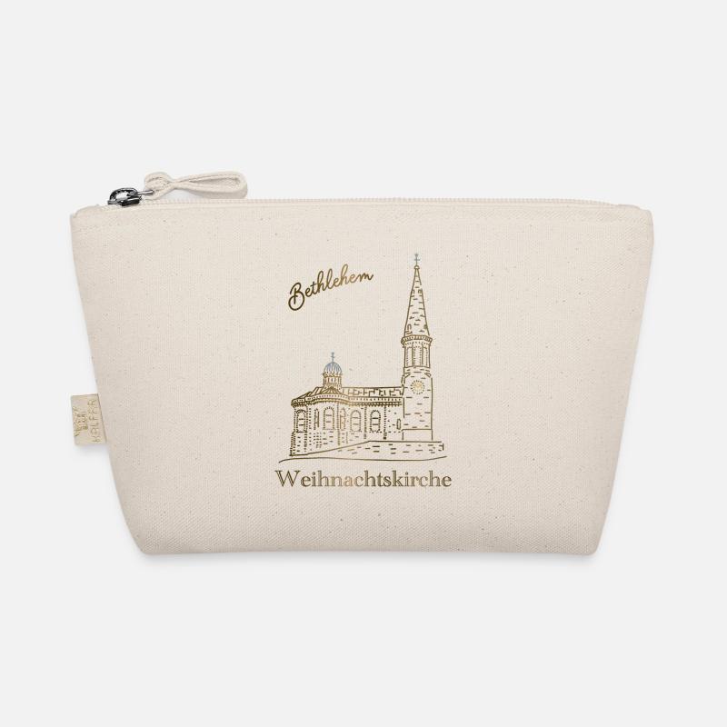 Weihnachtskirche Bethlehem, handgezeichnet Bio-Täschchen