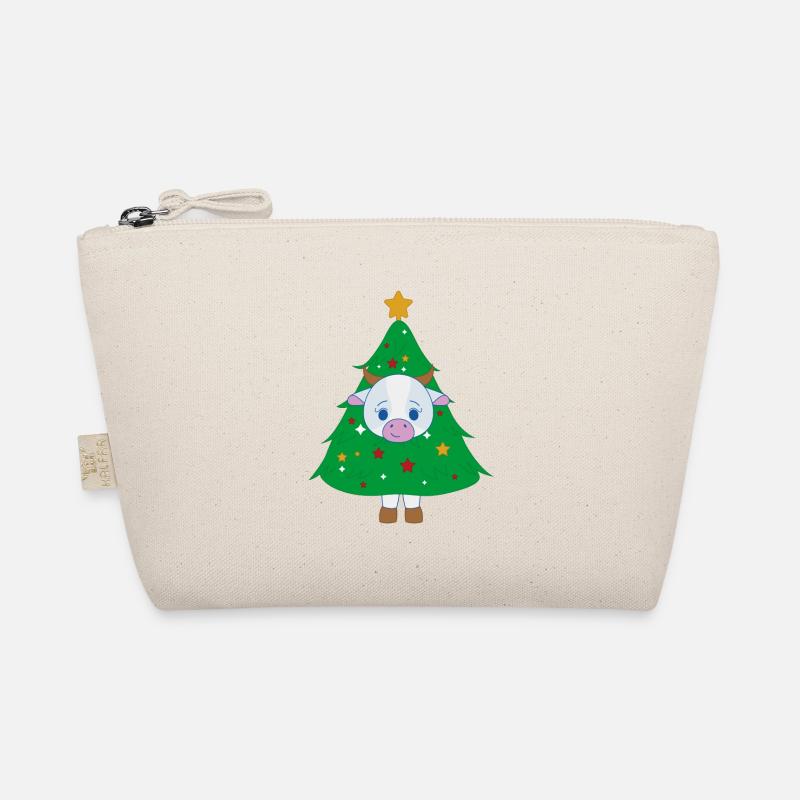 Cow dressed as a Christmas tree Organic Pouch