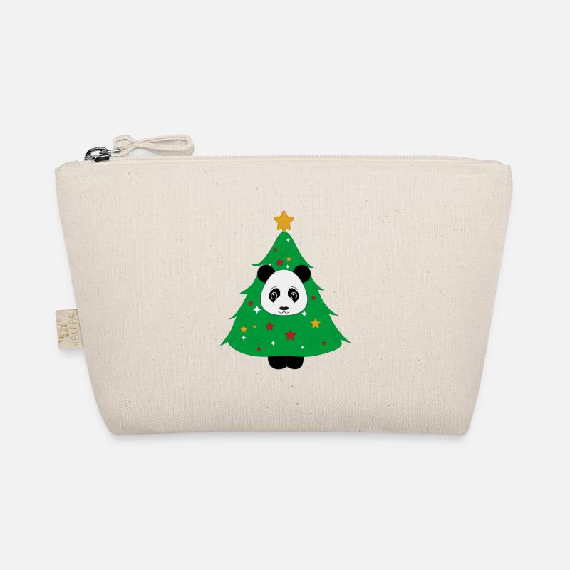 Panda dressed as a Christmas tree Organic Pouch