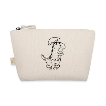 Dinosaur baby, newly hatched, skating! - Organic Pouch - nature - Front