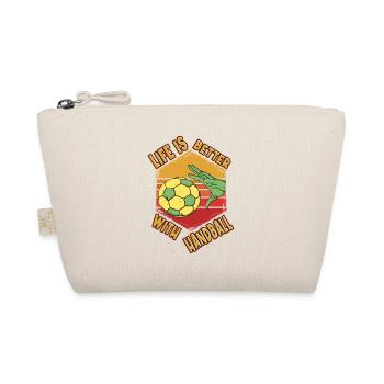 Handball Handballer Spieler Sport Vintage Retro - Bio-Täschchen - Natur - Vorne