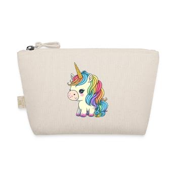 00246 süßes Baby Einhorn mit Regenbogenmähne - Bio-Täschchen - Natur - Vorne