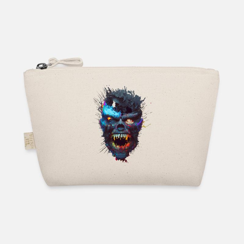 Glitch Monster Schädel Bio-Täschchen