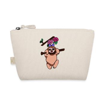 Sloth Illustration – Cute Jungle Animal Motif - Organic Pouch - nature - Front