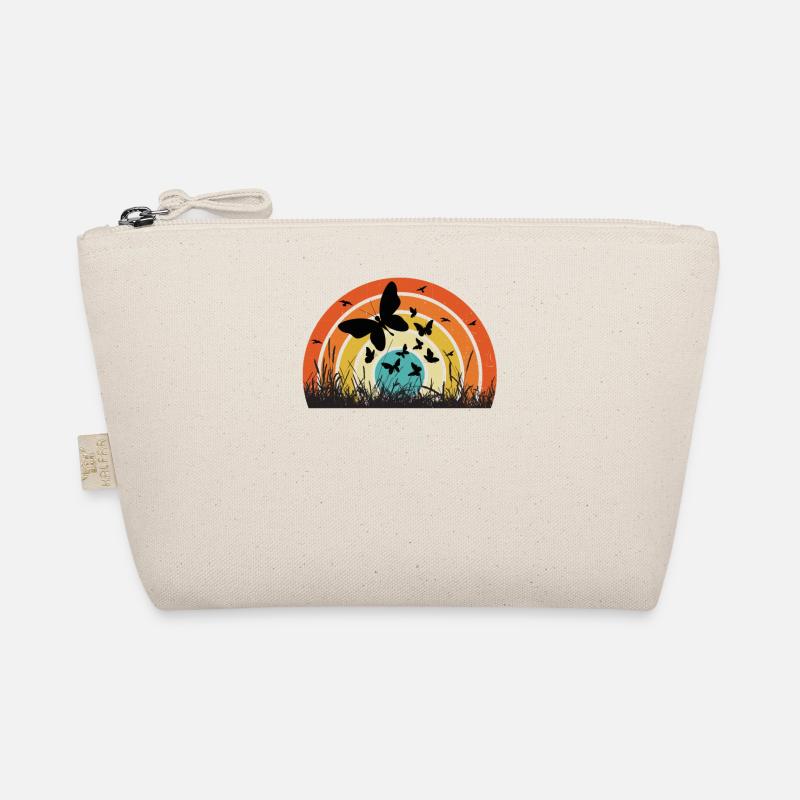 Colored butterfly circle on sunset Organic Pouch