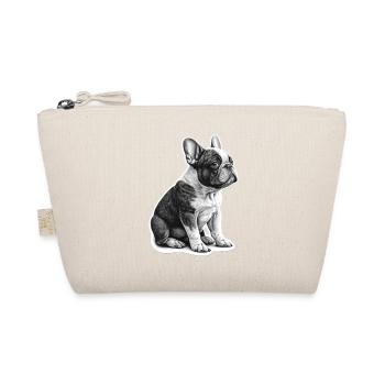 Franz Bulldogge Gescheckt (Schwarz/Weiss) - Bio-Täschchen - Natur - Vorne