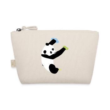 Boulder Design Climbing Panda - Funny Shirt - Organic Pouch - nature - Front