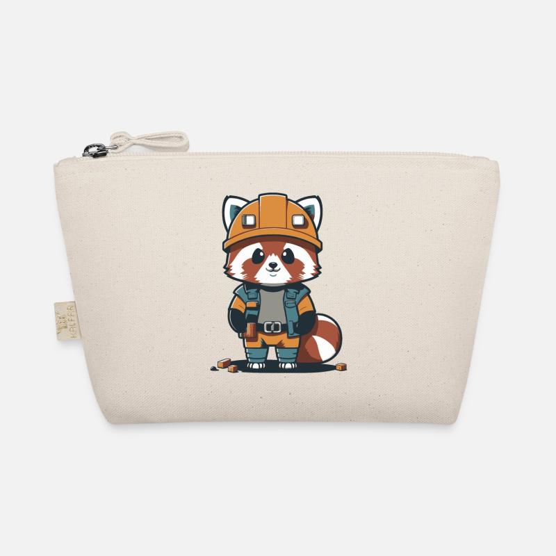 Red Panda Construction Worker Organic Pouch