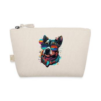 Hipster Bello dog face in bright colors - Organic Pouch - nature - Front