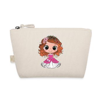 Princesse rousse aux yeux verts et une robe rose - Trousse biologique - nature - Devant
