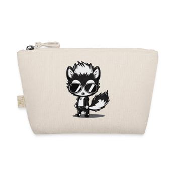 Rocker skunk in leather jacket and sunglasses - Organic Pouch - nature - Front