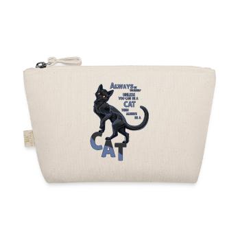 Always be a black cat/ sei eine schwarze Katze - Bio-Täschchen - Natur - Vorne