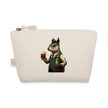 schickes Eichhörnchen Gentleman mit Bier - Bio-Täschchen - Natur - Vorne