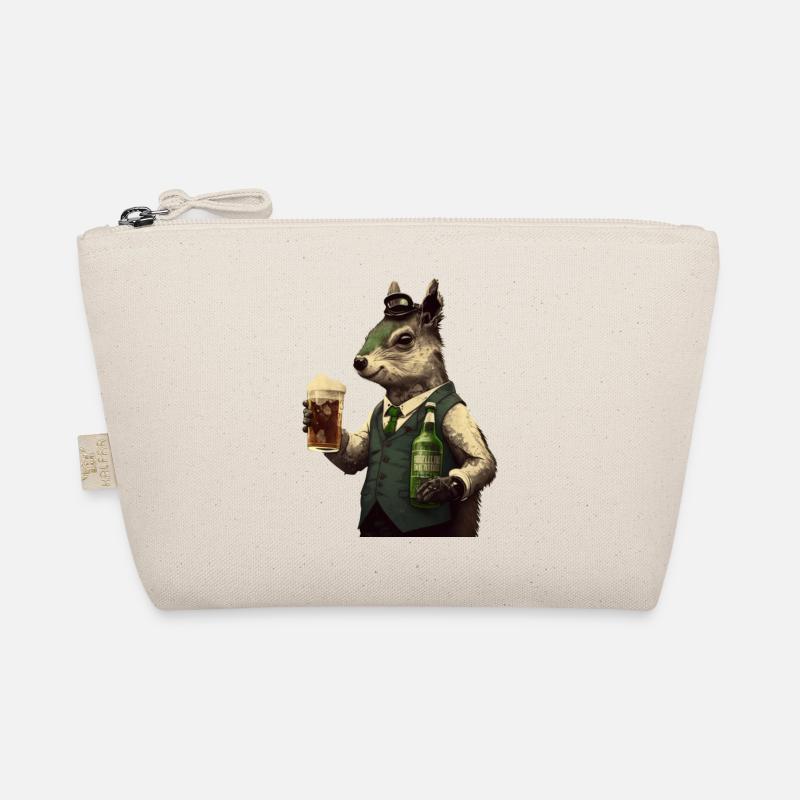 schickes Eichhörnchen Gentleman mit Bier Bio-Täschchen
