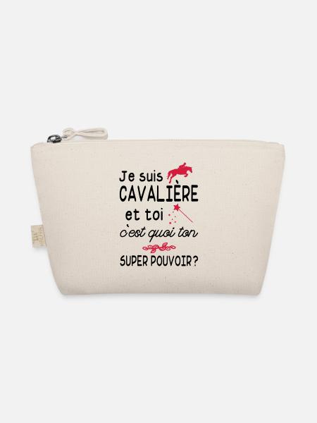 je suis cavalière / cadeau humour cavalière - Trousse biologique - nature - Devant
