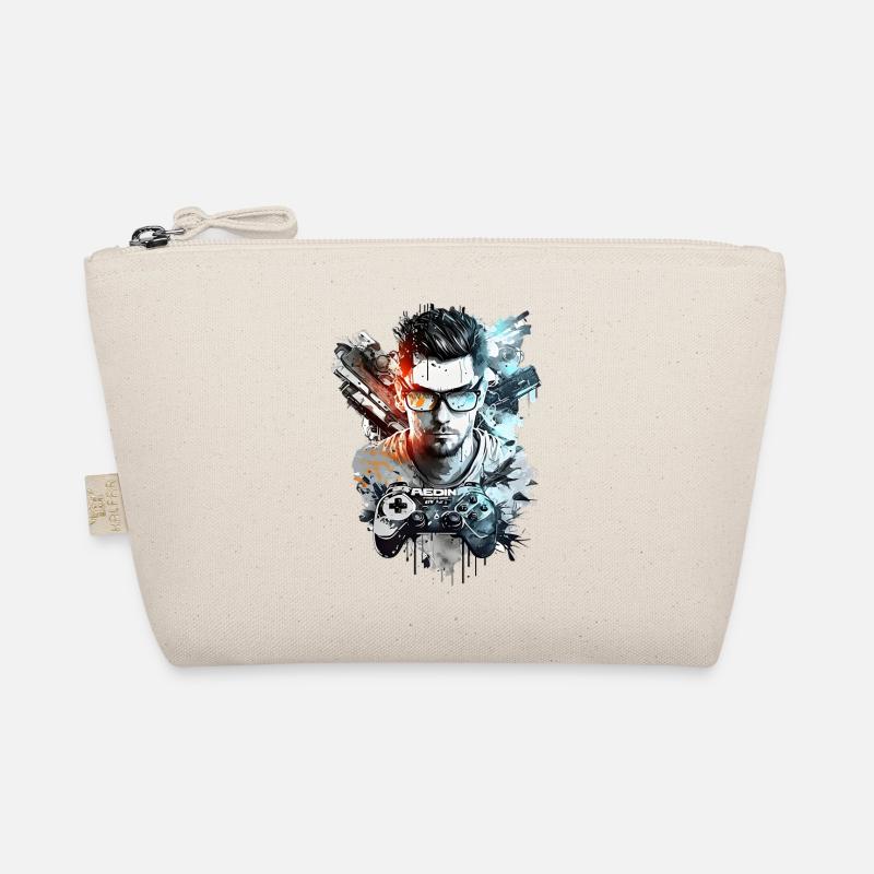 Cool gamer in a colorful design Organic Pouch
