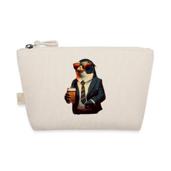 Sonnenbrille, Anzug und Bier. Cooler Pinguin - Bio-Täschchen - Natur - Vorne