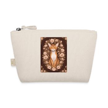 Gravure sur bois d’un chat avec chapelet - Trousse biologique - nature - Devant