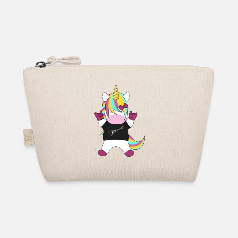 Regenbogen-Einhorn Rocker - Bio-Täschchen - Natur